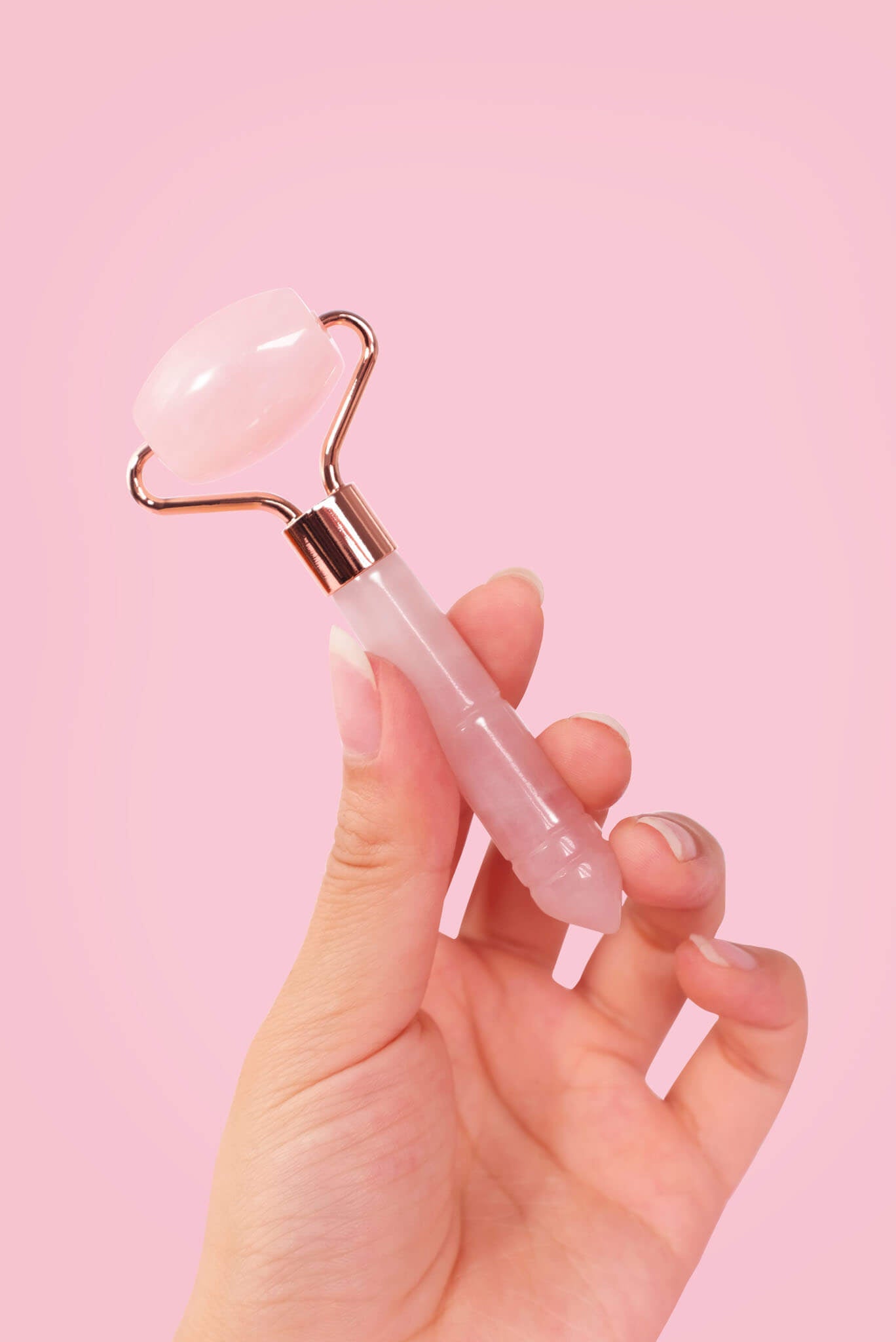 CatMoz ローズクォーツ フェイスミニローラー|小顔マッサージ&むくみケア・ツボ押し