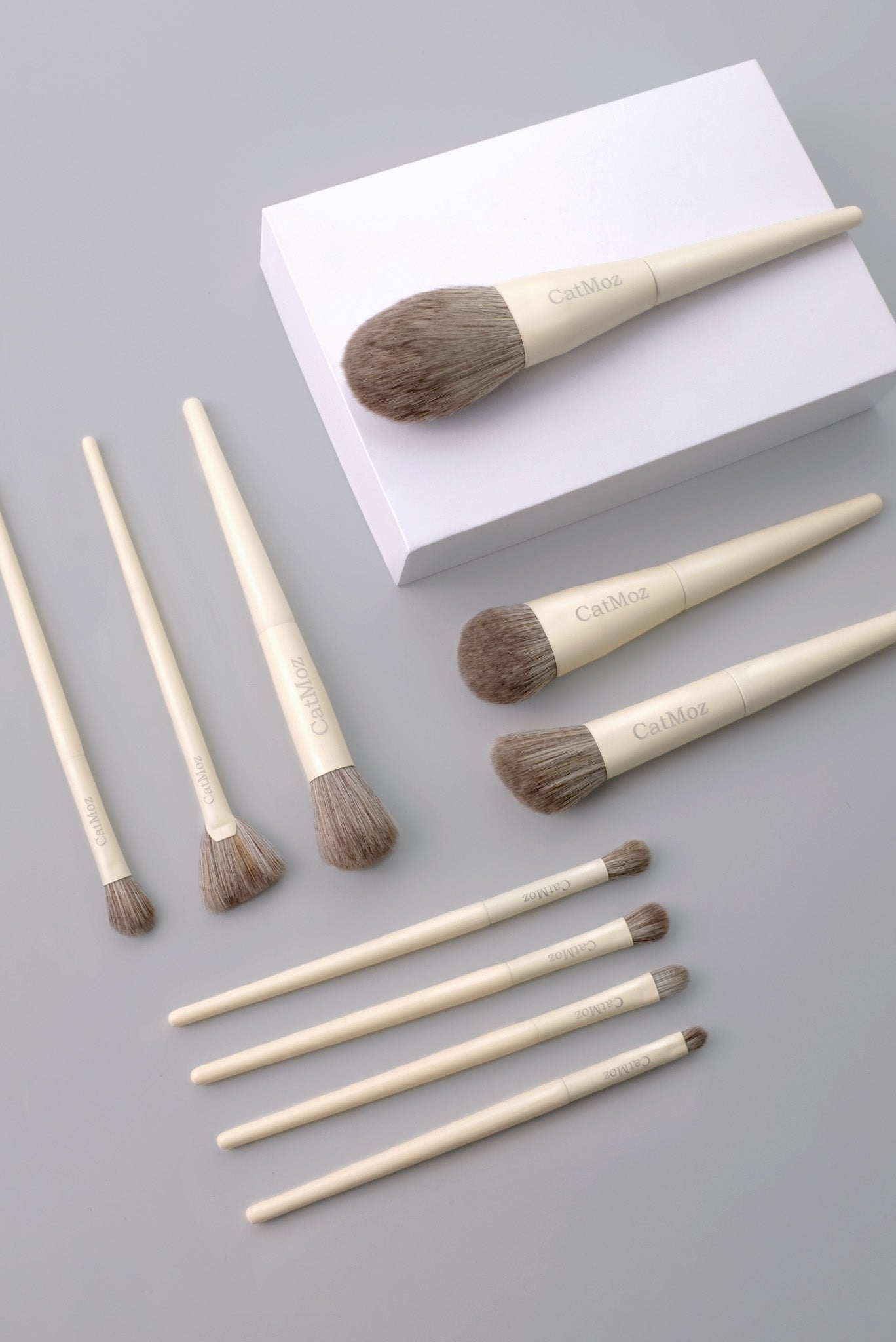CatMoz メイクブラシ 10本セット|ナノフィブリル・ケース付