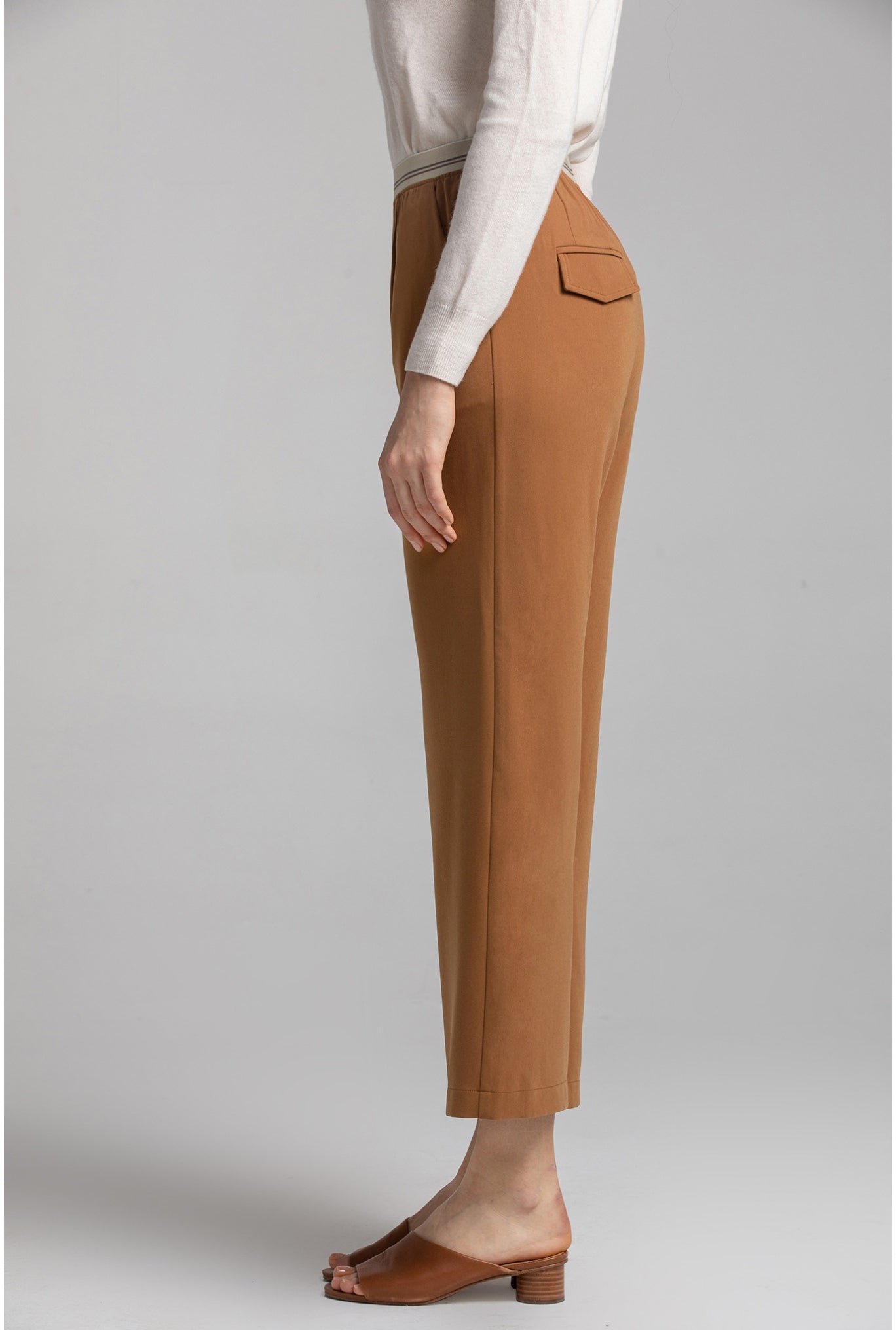 CatMoz ウエストワイドレッグパンツ|ハイウエスト ストレッチ ワイドストレート