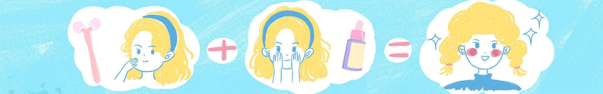 オイル美容液と天然石フェイスローラーの正しい使い方を解説するブログ記事用バナー画像