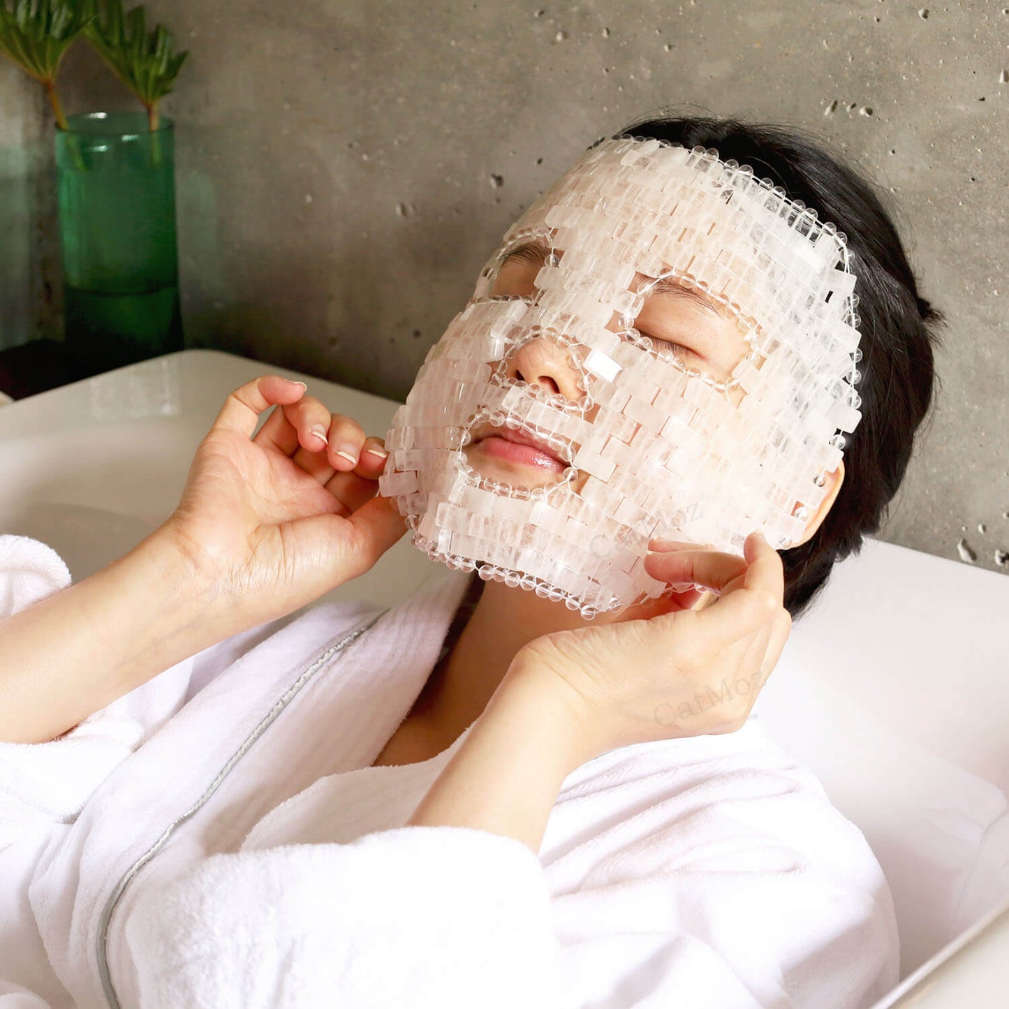 CatMoz 天然ストーン フェイスマスク 冷却｜むくみ・毛穴ケア 美肌