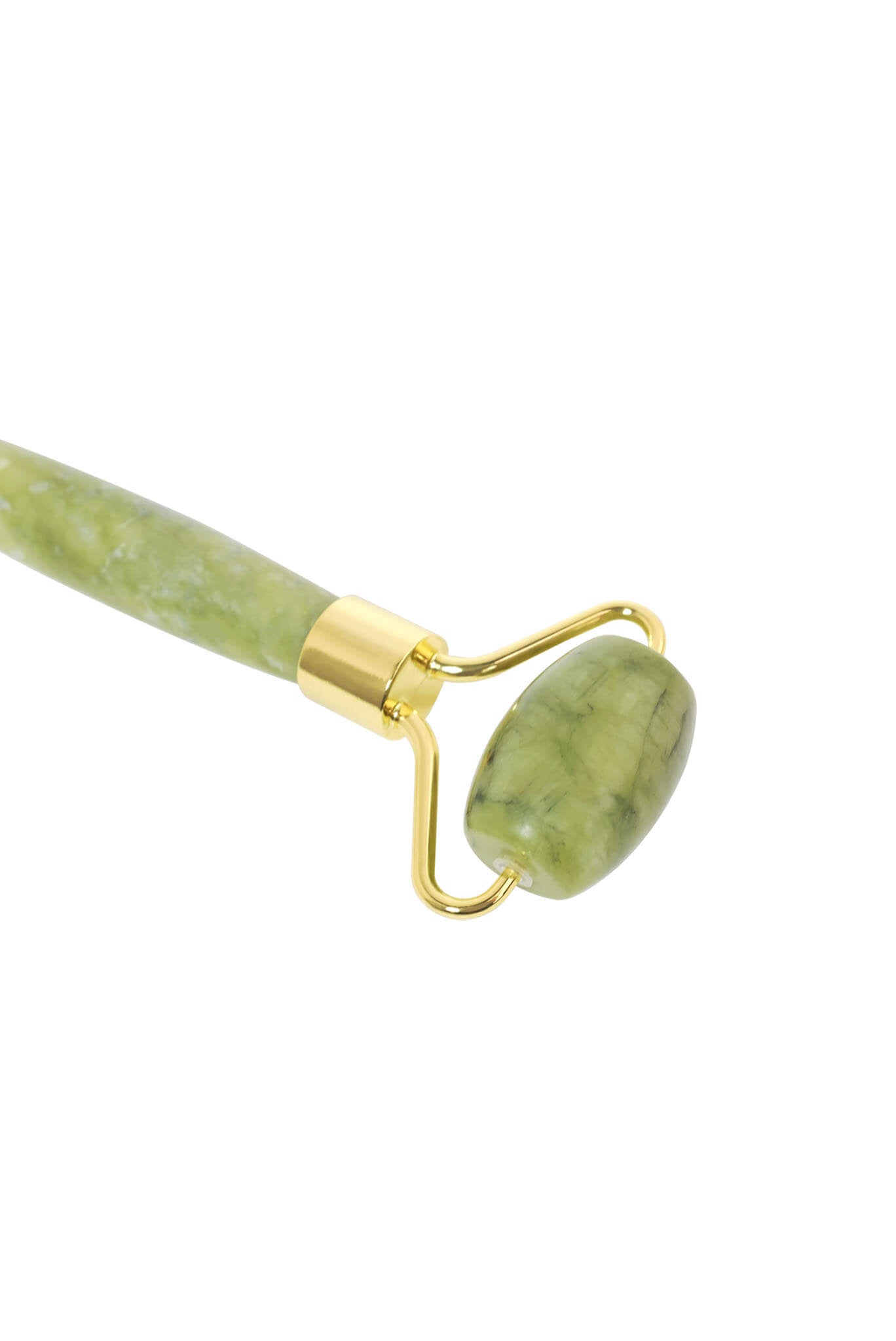 フェイスシャル ジェイドローラーの小さい翡翠ローラー部分をクローズアップした画像。