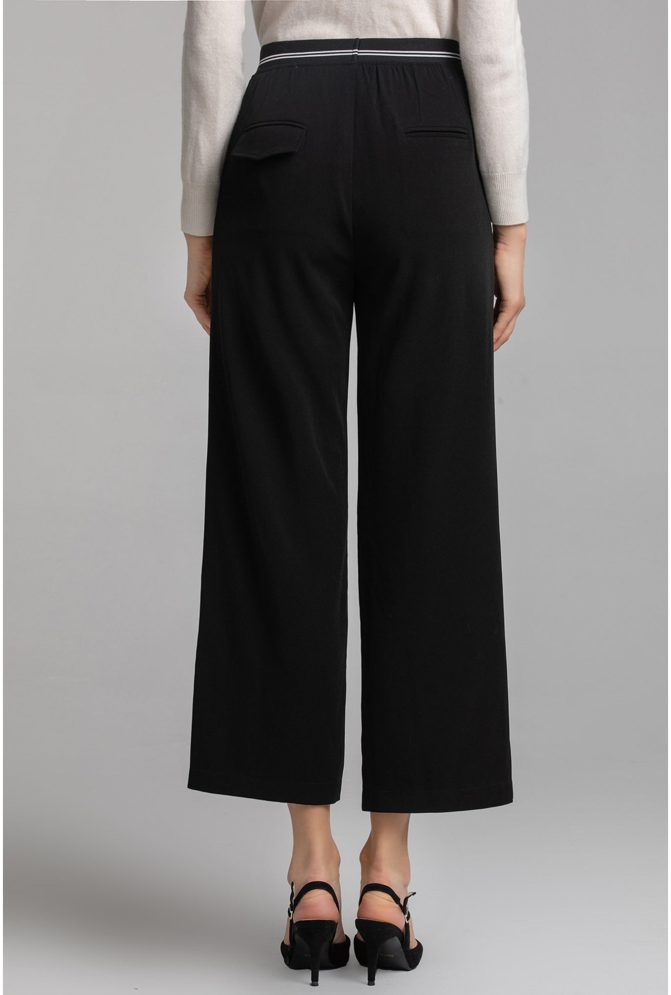 CatMoz ウエストワイドレッグパンツ｜ハイウエスト ストレッチ ワイドストレート